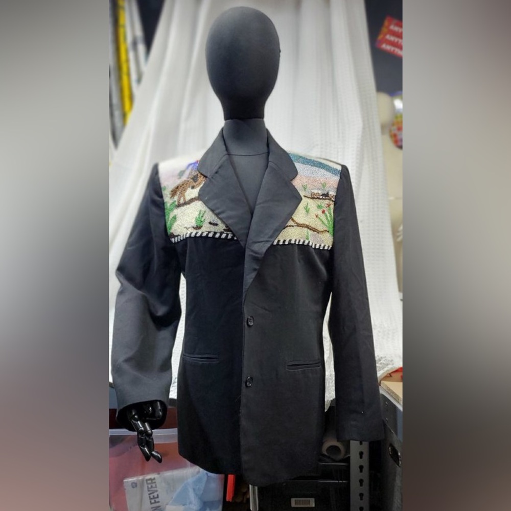 Vintage Sum-Es Los Angeles, hand beaded, Black Blazer
